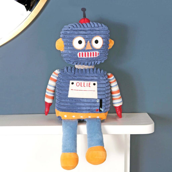 Personalised Dark Blue Robot Plush Toy