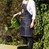 Personalised Denim Apron With Leather Straps