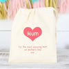 Personalised Loveheart Cotton Drawstring Gift Bag