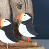 Six Puffins With Driftwood Backdrop Decoration
