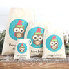 Owl Christmas Personalised Cotton Bags