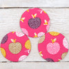 Pink Apple Fabric Handbag Mirror