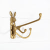 Rabbit Hare Multi Wall Hook, Brass Effect