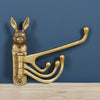 Rabbit Hare Multi Wall Hook, Brass Effect
