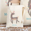 Personalised Christmas Reindeer Cotton Bags