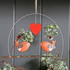 Christmas Robins With Love Heart Hanging Decoration