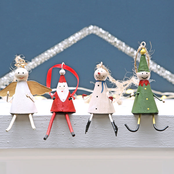 Tin Santa Christmas Tree Decoration
