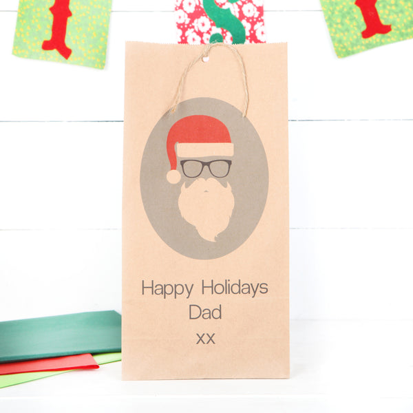 Personalised Hipster Santa Gift Bag