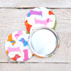Sausage dog fabric handbag mirror