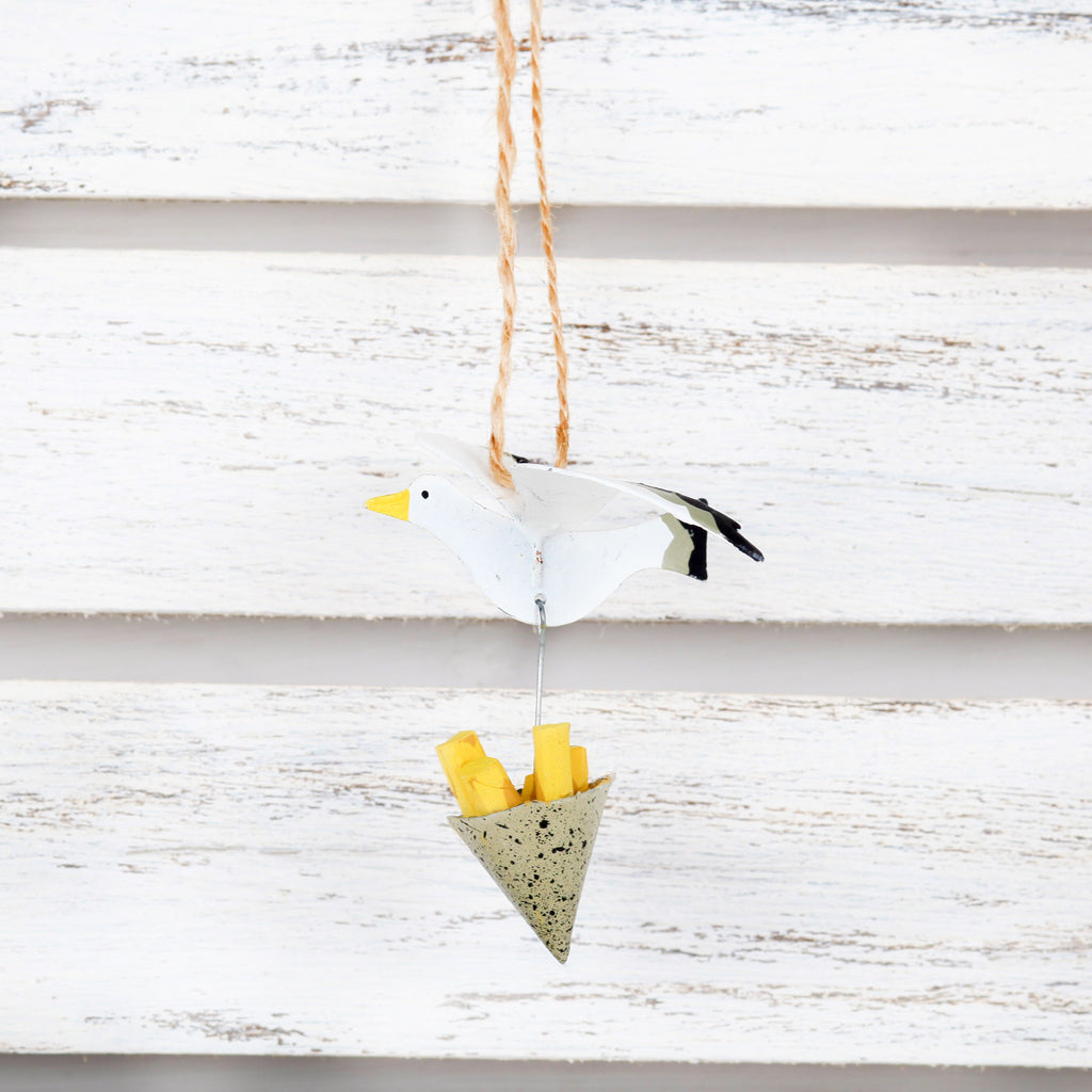 Seagull with his stolen chips
