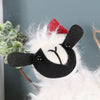 Fabric Sheep In Santa Hat Christmas Tree Decoration