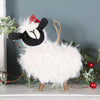 Fabric Sheep In Santa Hat Christmas Tree Decoration