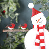 Snowman With Robins Freestanding Christmas Decoration