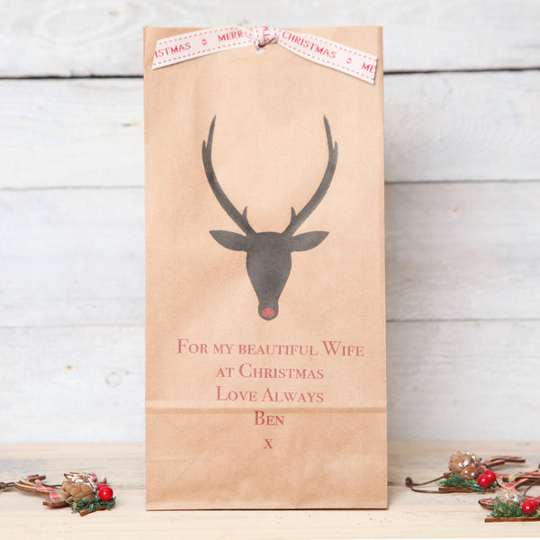 Christmas Personalised Deer Head Bag