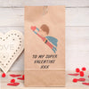 Personalised Flying Superhero Valentine's Bag
