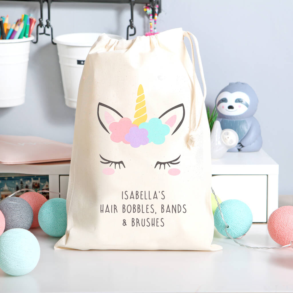 Personalised Unicorn Hair Accessory Bag