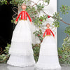 Beautiful White And Red Angel Tree Topper, Two Sizes