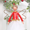 Beautiful White And Red Angel Tree Topper, Two Sizes