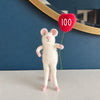 Felt Mouse With Love Heart, 100th Birthday