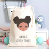 Darker Skin Tone Girls Personalised Hair Accessory Bag