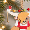 Highland Cow Coo With Robin And Scarf Christmas Tree Decoration
