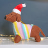 Knitted Dachshund Christmas Tree Decoration