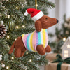 Knitted Dachshund Christmas Tree Decoration
