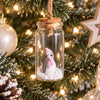 Christmas Penguin In Glass Bottle Tree Decoration