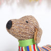 Knitted dachshund sausage dog soft toy