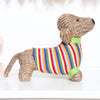 Knitted dachshund sausage dog soft toy