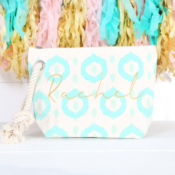 Personalised Canvas Pouch With Rope Handle