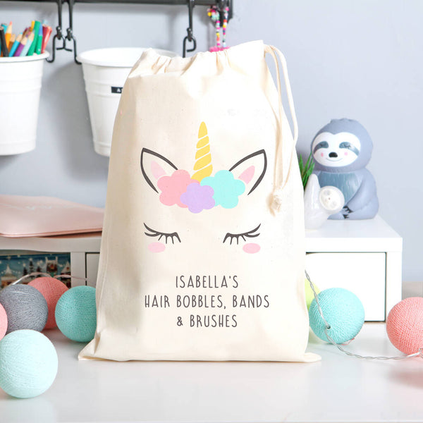 Personalised Unicorn Hair Accessory Bag